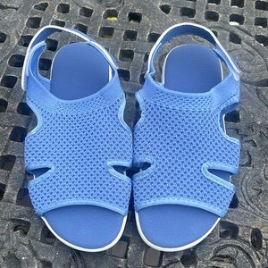 Comfortable Blue and white Slingback sandals for sale!